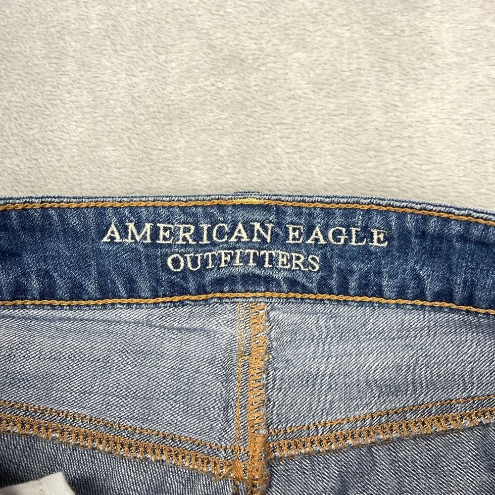 American‎ Eagle Jeans Womens 00 (29x29) Blue Denim Tomgirl Distressed Grunge Y2K